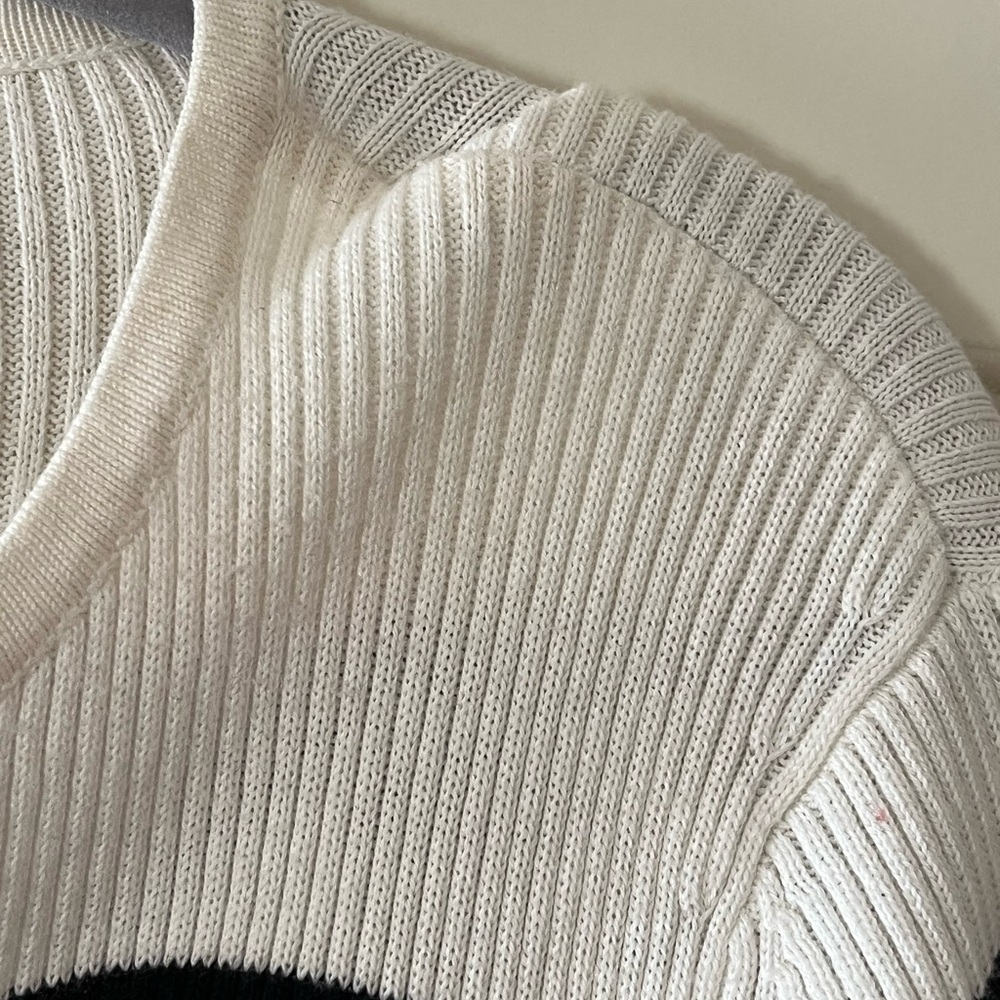 Worthington essentials Black & White Ribbed Sweater Women’s Size Large - Picture 6 of 14